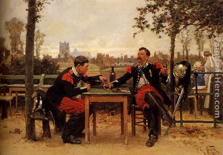 The Commander's Feast painting - Alphonse de Neuville The Commander's Feast art painting